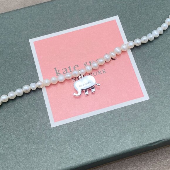 Kate Spade Natural freshwater pearl elephant pendant pearl necklace - Picture 3 of 5